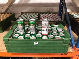 (COLLECTION ONLY) QTY OF ASSORTED CANNED BEERS TO INCLUDE BUDWEISER LAGER 440ML 4.5% ALC VOL - BBE 08/2025 (WE OPERATE A CHALLENGE 25 POLICY. 18+ ID MAY BE REQUIRED UPON COLLECTION/DELIVERY, E.G. A V