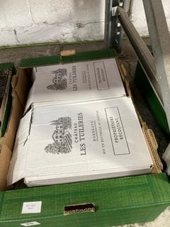 2 X 6 BOTTLES OF CHÂTEAU LES TUILERIES 2022 RED WINE 75CL ALC 13% (PLEASE NOTE IF YOU OPT TO HAVE THIS LOT DELIVERED, THE BOX WILL NOT BE INCLUDED), WE OPERATE A CHALLENGE 25 POLICY. 18+ ID MAY BE RE