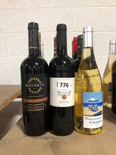 12 X ASSORTED BOTTLES OF WINE TO INCLUDE ROSARIO RESERVA RED WINE 75CL 14% ALC VOL (WE OPERATE A CHALLENGE 25 POLICY. 18+ ID MAY BE REQUIRED UPON COLLECTION/DELIVERY, E.G. A VALID PASSPORT OR PHOTO D