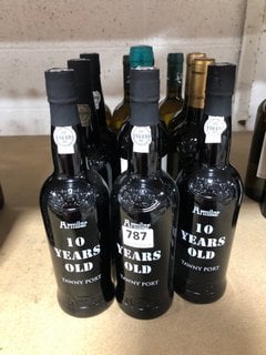 12 X ASSORTED BOTTLES OF ALCOHOLIC DRINK TO INCLUDE ARMILAR 10 YEARS OLD TAWNY PORT 75CL 20% ALC VOL (WE OPERATE A CHALLENGE 25 POLICY. 18+ ID MAY BE REQUIRED UPON COLLECTION/DELIVERY, E.G. A VALID P