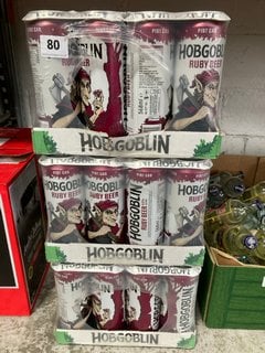 (COLLECTION ONLY) 3 X CASES OF HOBGOBLIN 24 X PINT CANS OF RUBY BEER 568ML ALC 4.5% UBD 31ST AUG 2025 (WE OPERATE A CHALLENGE 25 POLICY. 18+ ID MAY BE REQUIRED UPON COLLECTION/DELIVERY, E.G. A VALID