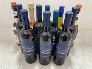 12 X ASSORTED BOTTLES OF WINE TO INCLUDE FALAGHINA BENEVENTO IGP WHITE WINE 2021 75CL ALC 12.5% (WE OPERATE A CHALLENGE 25 POLICY. 18+ ID MAY BE REQUIRED UPON COLLECTION/DELIVERY, E.G. A VALID PASSPO