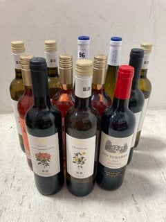 12 X ASSORTED BOTTLES OF WINE TO INCLUDE CALIZA TEMPRANILLO ROSADO 2022 75CL ALC 13.5% (WE OPERATE A CHALLENGE 25 POLICY. 18+ ID MAY BE REQUIRED UPON COLLECTION/DELIVERY, E.G. A VALID PASSPORT OR PHO