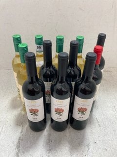 12 X ASSORTED BOTTLES OF WINE TO INCLUDE LAUS BARRICA RED WINE 2021 75CL ALC 14% (WE OPERATE A CHALLENGE 25 POLICY. 18+ ID MAY BE REQUIRED UPON COLLECTION/DELIVERY, E.G. A VALID PASSPORT OR PHOTO DRI