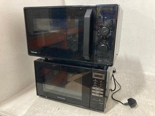 2 X ASSORTED PANASONIC AND TOSHIBA MICROWAVE OVENS: LOCATION - H12