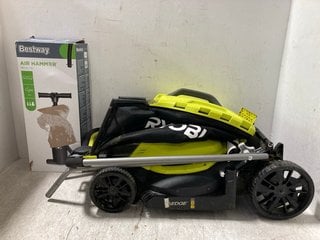 RYOBI 18V LITHIUM+ LAWN MOWER TO INCLUDE BESTWAY AIR HAMMER: LOCATION - H12