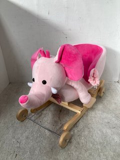 CHILDRENS SOFT TOUCH RIDE ON ELEPHANT IN PINK: LOCATION - H17