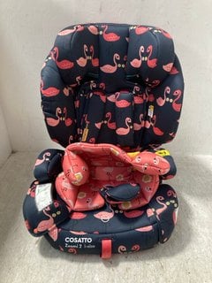 COSATTO FLAMINGO PRINTED FOLD DOWN STROLLER IN NAVY/PINK: LOCATION - G13