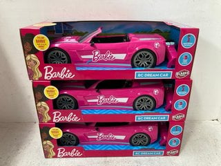 3 X BARBIE REMOTE CONTROLLED DREAM CAR CHILDRENS TOYS: LOCATION - G12