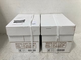 2 X BOXES OF WHITE A4 COPY PAPER: LOCATION - G12