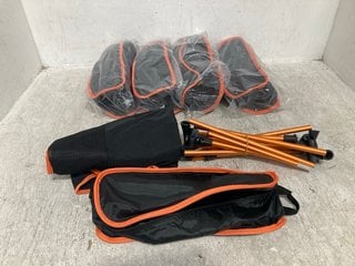 5 X SMALL METAL FRAME INSTALLATION KITS IN ORANGE AND BLACK: LOCATION - G11