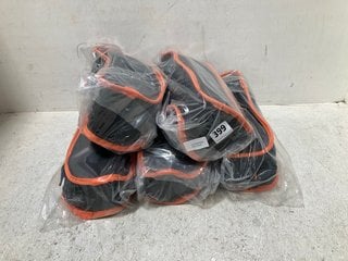 QTY OF SMALL METAL FRAME INSTALLATION KITS IN ORANGE AND BLACK: LOCATION - G8