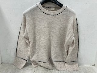 FRANSA WOMENS FRELISE KNITTED JUMPER IN OATMEAL SIZE: XL: LOCATION - E1