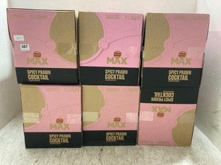 6 X BOXES OF WALKERS MAX STRONG SPICY PRAWN COCKTAIL FLAVOURED CRISPS 140G BB: 11/24: LOCATION - G2