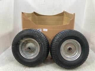 4 X SMALL LAWNMOWER WHEELS 13 X 5 . 00 - 6: LOCATION - F3