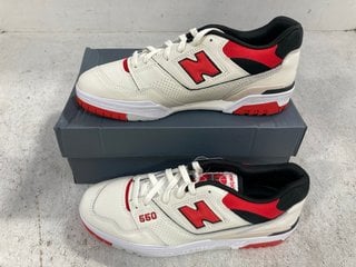 NEW BALANCE BB550VTB MENS TRAINERS IN CREAM/RED SIZE - UK 10: LOCATION - F7