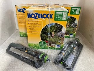 5 X ASSORTED GARDEN ITEMS TO INCLUDE 3 X HOZELOCK 2 IN 1 WALL MOUNTED HOSE REELS: LOCATION - H1