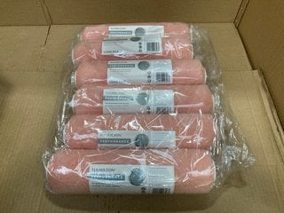 BOX OF HAMILTON PERFORMANCE LONG PILE PAINT ROLLERS IN PINK: LOCATION - F14