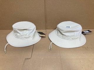 2 X TILLEY FABRIC BUCKET HATS IN CREAM - RRP - £140: LOCATION - F15