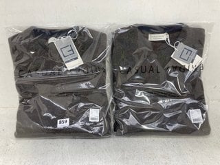 2 X CASUAL FRIDAY WOMENS CREW NECK BOUNTY KNIT JUMPERS IN BROWN SIZE: M AND L - RRP - £120: LOCATION - F17