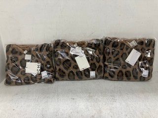 3 X ICHI WOMENS BIRCH LEOPARD PRINT JUMPERS IN BROWN MULTI SIZE: XS - S AND M - L - RRP - £267: LOCATION - F17