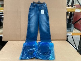 3 X PULZ JEANS WOMENS WIDE LEG DENIM JEANS IN MID WASH SIZE: 30'' - RRP - £327: LOCATION - F18