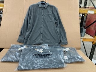 4 X BLEND COLLARED BUTTON UP JACKETS IN GREY SIZE: 4 , 5 AND 6XL: LOCATION - F18