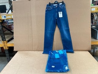 2 X PULZ JEANS WOMENS WIDE LEG DENIM JEANS IN MID WASH SIZE: 29 AND 30'' - RRP - £200: LOCATION - F18