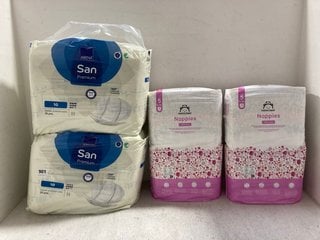 2 X PACKS OF ABENA SAN PREMIUM INCONTINENCE PROTECTION PADS TO INCLUDE 2 X MAMA AND BEAR BABY NAPPY PACK: LOCATION - H18