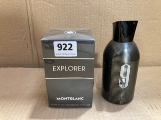 AFNAN 9PM 100ML PERFUME TO INCLUDE MONT BLANC EXPLORER 100ML PERFUME (SEALED): LOCATION - G21