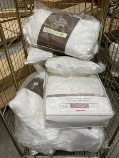 CAGE OF ASSORTED JOHN LEWIS & PARTNERS BEDDING ITEMS TO INCLUDE DUCK FEATHER & DOWN STANDARD PILLOW (CAGE NOT INCLUDED): LOCATION - D7