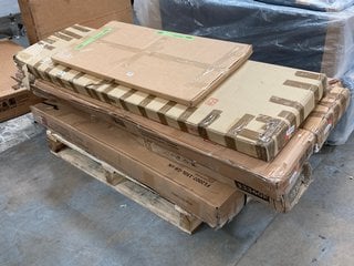 PALLET OF ASSORTED INCOMPLETE FLAT PACK FURNITURE COMPONENTS: LOCATION - C9 (KERBSIDE PALLET DELIVERY)