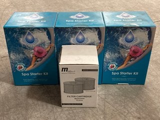 (COLLECTION ONLY) 3 X BLUE SPARKLE SPA STARTER KITS TO INCLUDE M SPA GENUINE ACCESSORIES FILTER CARTRIDGE - COMBINED RRP £115: LOCATION - CR1