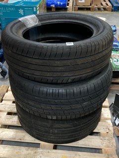 3 X ASSORTED TIRES TO INCLUDE BRIDGESTONE TURANZA T005 TIRE SIZE 235/55R18: LOCATION - A3