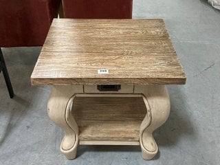 RUSTIC STYLE 1 DRAWER SIDE TABLE WITH OPEN SHELF STORAGE IN NATURAL RUSTIC OAK FINISH: LOCATION - D7