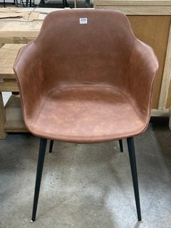 RETRO INDUSTRIAL SADDLE STYLE CHAIR IN FAUX LEATHER: LOCATION - D7