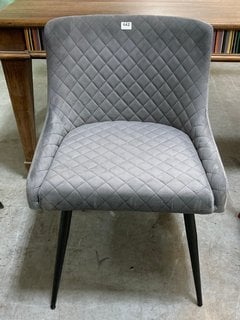 LOW BACK FABRIC DINING CHAIR IN GREY: LOCATION - D7