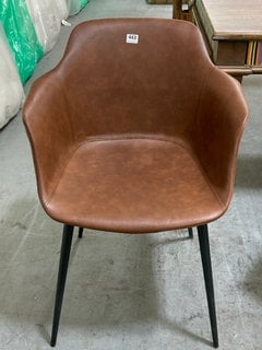 RETRO INDUSTRIAL SADDLE STYLE CHAIR IN FAUX LEATHER: LOCATION - D7