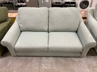 JOHN LEWIS & PARTNERS CAMBER MEDIUM 2 SEATER SOFA IN LIGHT BLUE FABRIC - RRP £898: LOCATION - A5