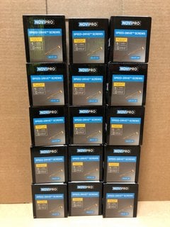 15 X BOXES OF NOVIPRO SPEED DRIVE SCREWS SIZE 4 X 45MM: LOCATION - AR3