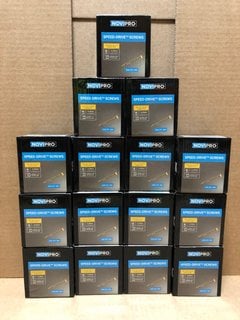 15 X BOXES OF NOVIPRO SPEED DRIVE SCREWS SIZE 4 X 25MM: LOCATION - AR1