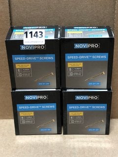 4 X BOXES OF NOVIPRO SPEED DRIVE SCREWS SIZE 4 X 25MM: LOCATION - AR1