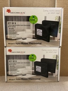 2 X NEOMITIS WIRELESS DIGITAL ROOM THERMOSTATS MODEL: RT7 RF B: LOCATION - AR4