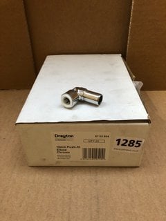 20 X DRAYTON 10MM PUSH-FIT ELBOWS IN CHROME RRP £160: LOCATION - AR4