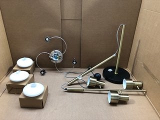 QTY OF ASSORTED LIGHTING ITEMS TO INCLUDE JOHN LEWIS & PARTNERS TAMEO 3 LIGHT SEMI FLUSH LIGHT: LOCATION - BR8