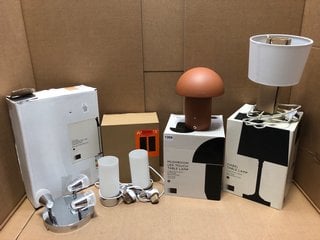 QTY OF ASSORTED LIGHTING ITEMS TO INCLUDE JOHN LEWIS & PARTNERS MUSHROOM LED TOUCH LAMP: LOCATION - BR9