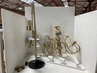 QTY OF ASSORTED LIGHTING ITEMS TO INCLUDE BRASS TONE CEILING LIGHT: LOCATION - BR13