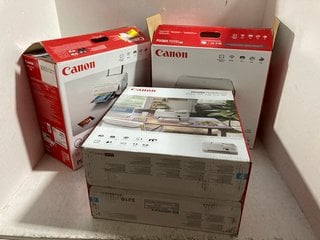 2 X CANON PIXMA TS5151 MULTIFUNCTIONAL PRINTERS IN WHITE TO ALSO INCLUDE CANON PIXMA TS7451I WIRELESS 3 IN 1 PRINTER IN WHITE: LOCATION - BR15