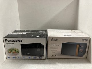 SWAN 20 LITRE DIGITAL MICROWAVE OVEN IN SLATE GREY TO INCLUDE PANASONIC NN-E28JBM MICROWAVE OVEN IN BLACK: LOCATION - BR16