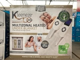 2 X KLEENEZE MULTIZONAL HEATED UNDER BLANKETS - COMBINED RRP £134: LOCATION - BR2